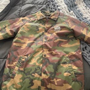 Vans Men's Green and Brown Camouflage Field Jacket Lightly Worn.Good Condition